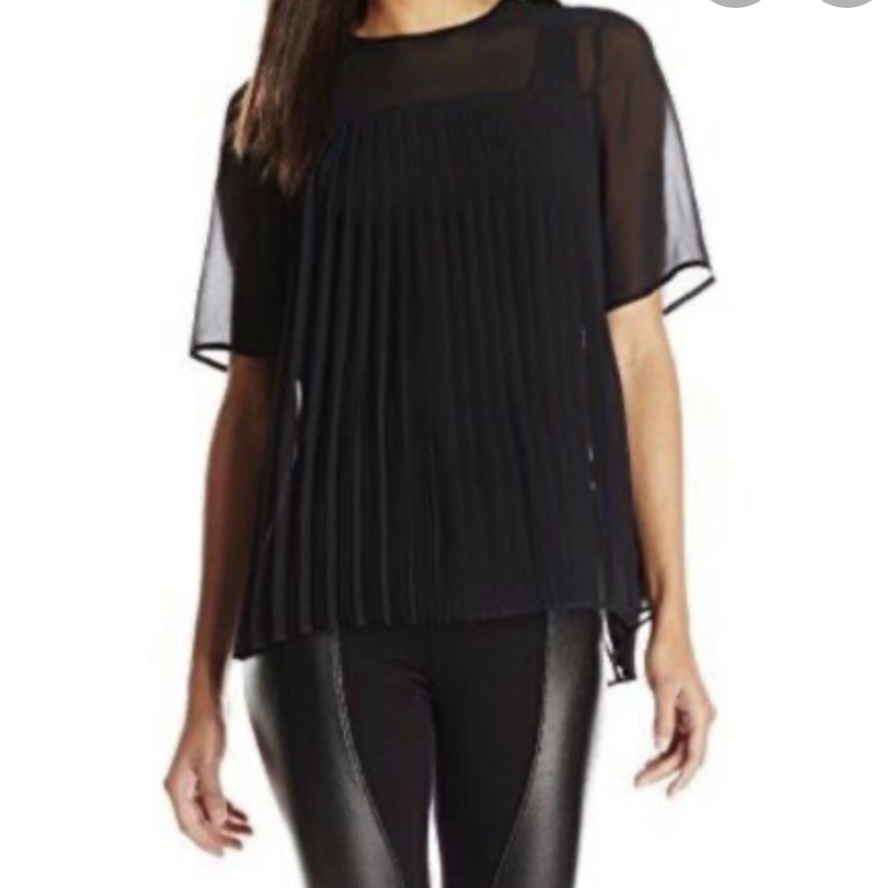 BCBGeneration pleated short sleeved blouse size medium